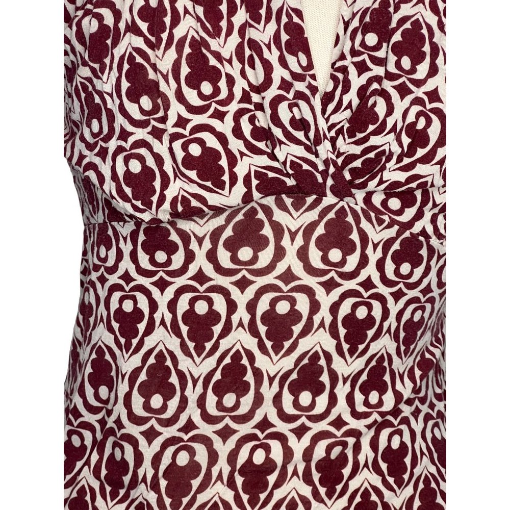 Banana Republic Women's Top Size Small Stretch Sleeveless V Neck Rusty Red and W - Picture 9 of 11